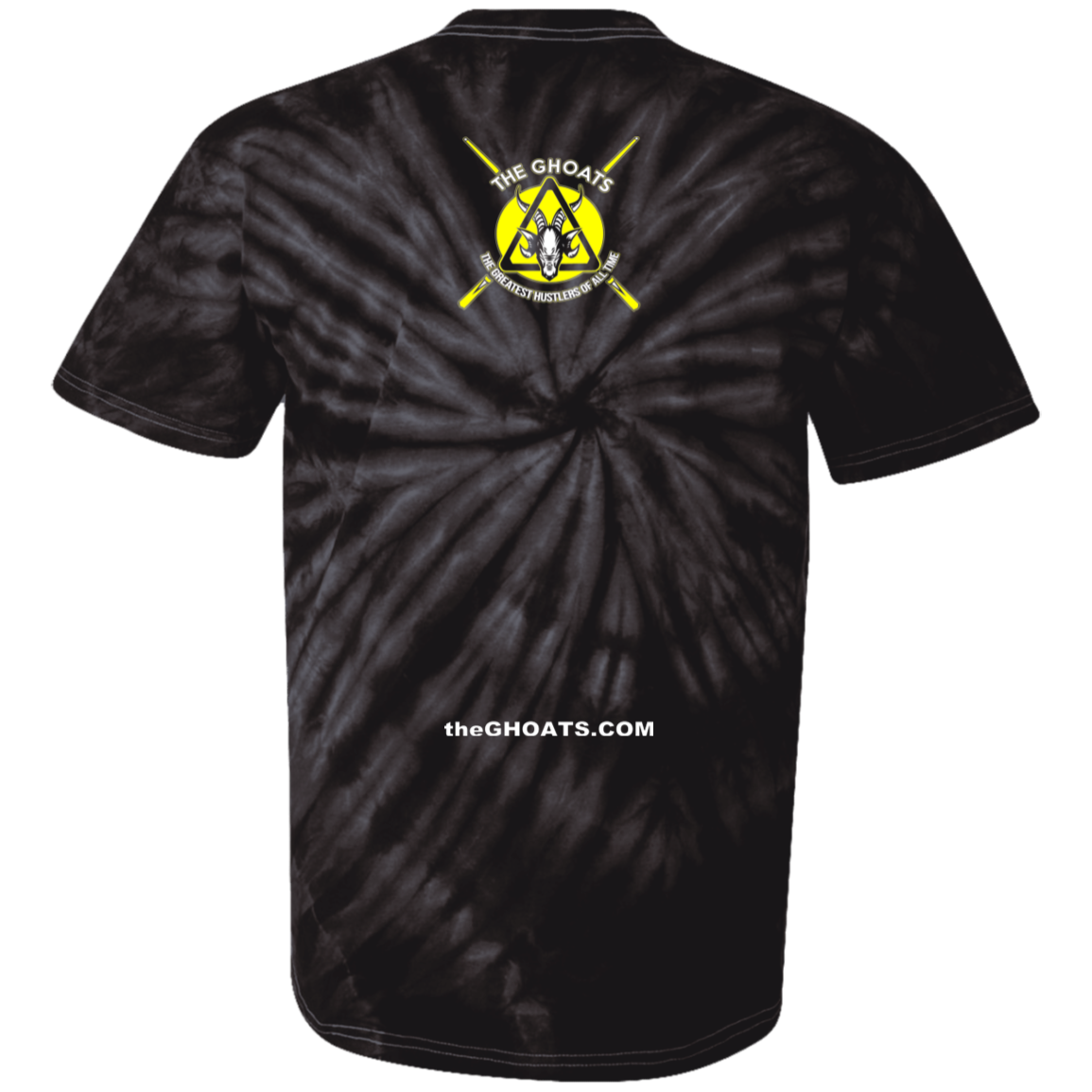 The GHOATS Custom Design #7. Rack Break Run Repeat. Ying Yang. 100% Cotton Tie Dye T-Shirt