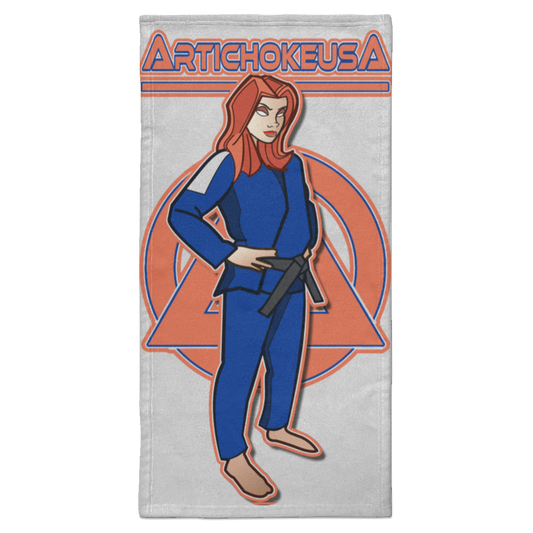 ArtichokeUSA Character and Font design. Let's Create Your Own Team Design Today. Amber. Towel - 15x30