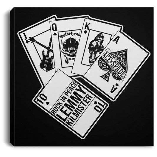 ArtichokeUSA Custom Design #59. Motorhead's Lemmy Kilmister Tribute. RIP. Rock In Peace.  Square Canvas .75in Frame