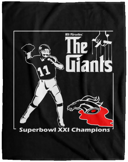 ArtichokeUSA Custom Design. Godfather Simms. NY Giants Superbowl XXI Champions. Fan Art. Cozy Plush Fleece Blanket - 60x80