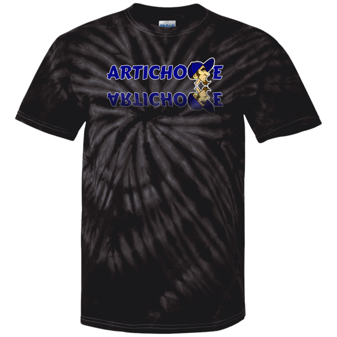 ZZ#20 ArtichokeUSA Characters and Fonts. "Clem" Let’s Create Your Own Design Today. 100% Cotton Tie Dye T-Shirt