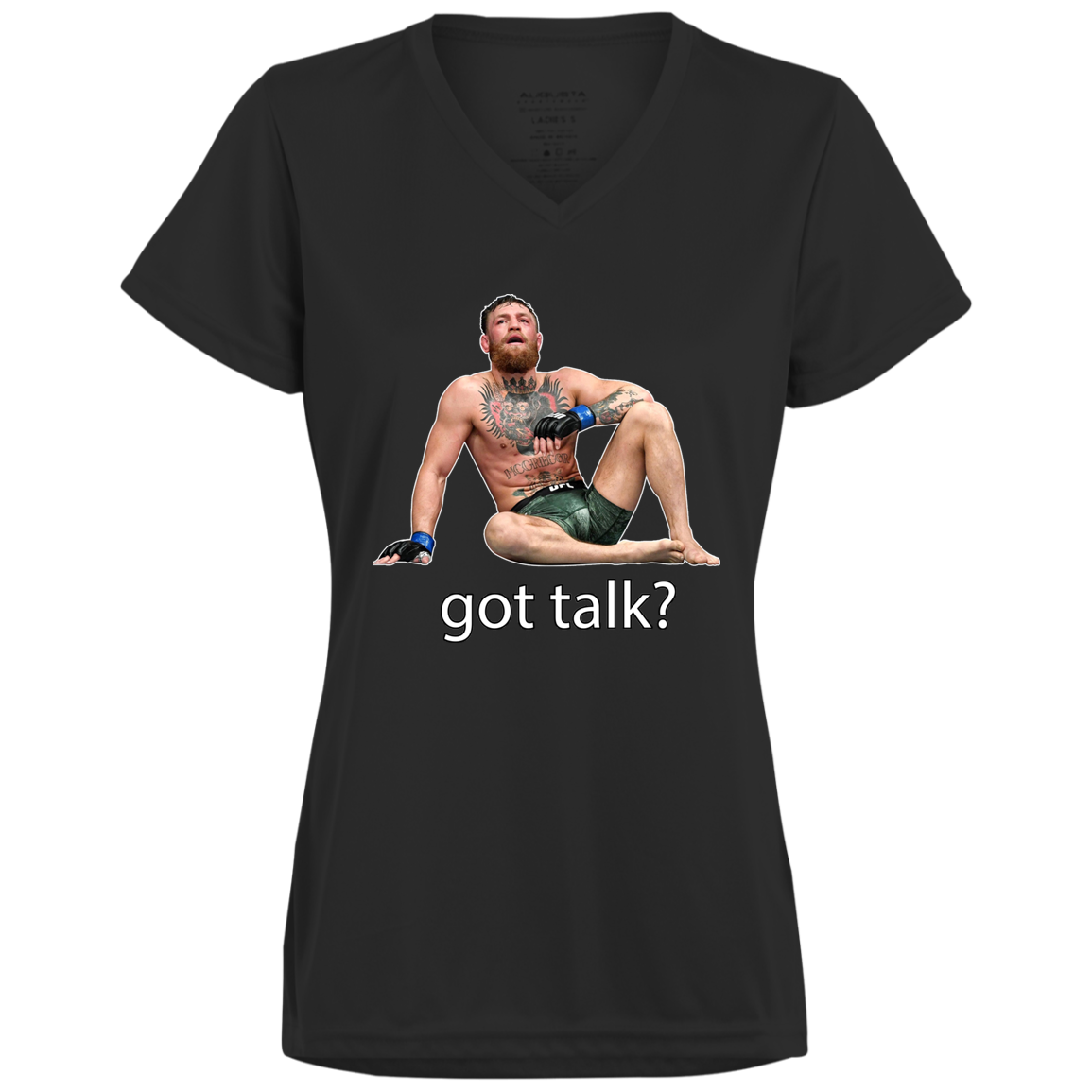 Artichoke Fight Gear Custom Design #10. Got Talk? Ladies’ Moisture-Wicking V-Neck Tee