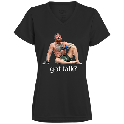Artichoke Fight Gear Custom Design #10. Got Talk? Ladies’ Moisture-Wicking V-Neck Tee