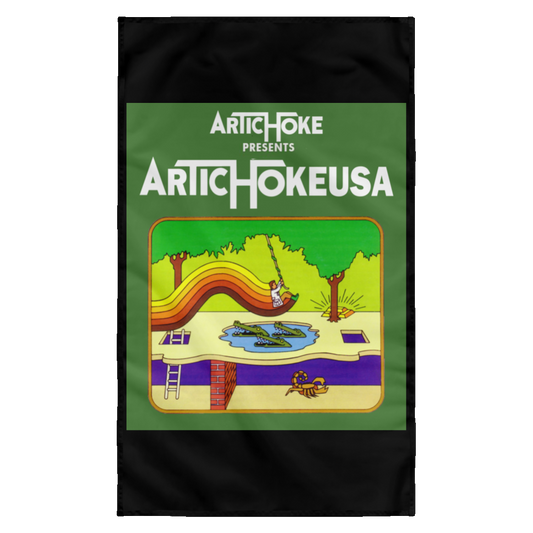 ArtichokeUSA Custom Design. Pitfall Game. Activision Parody. Ladies' Soft Style Hoodie Wall Flag