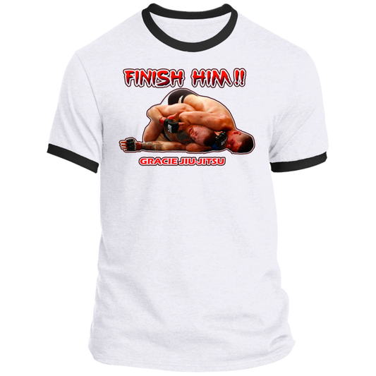 Artichoke Fight Gear Custom Design #8. Finish Him! Ringer Tee