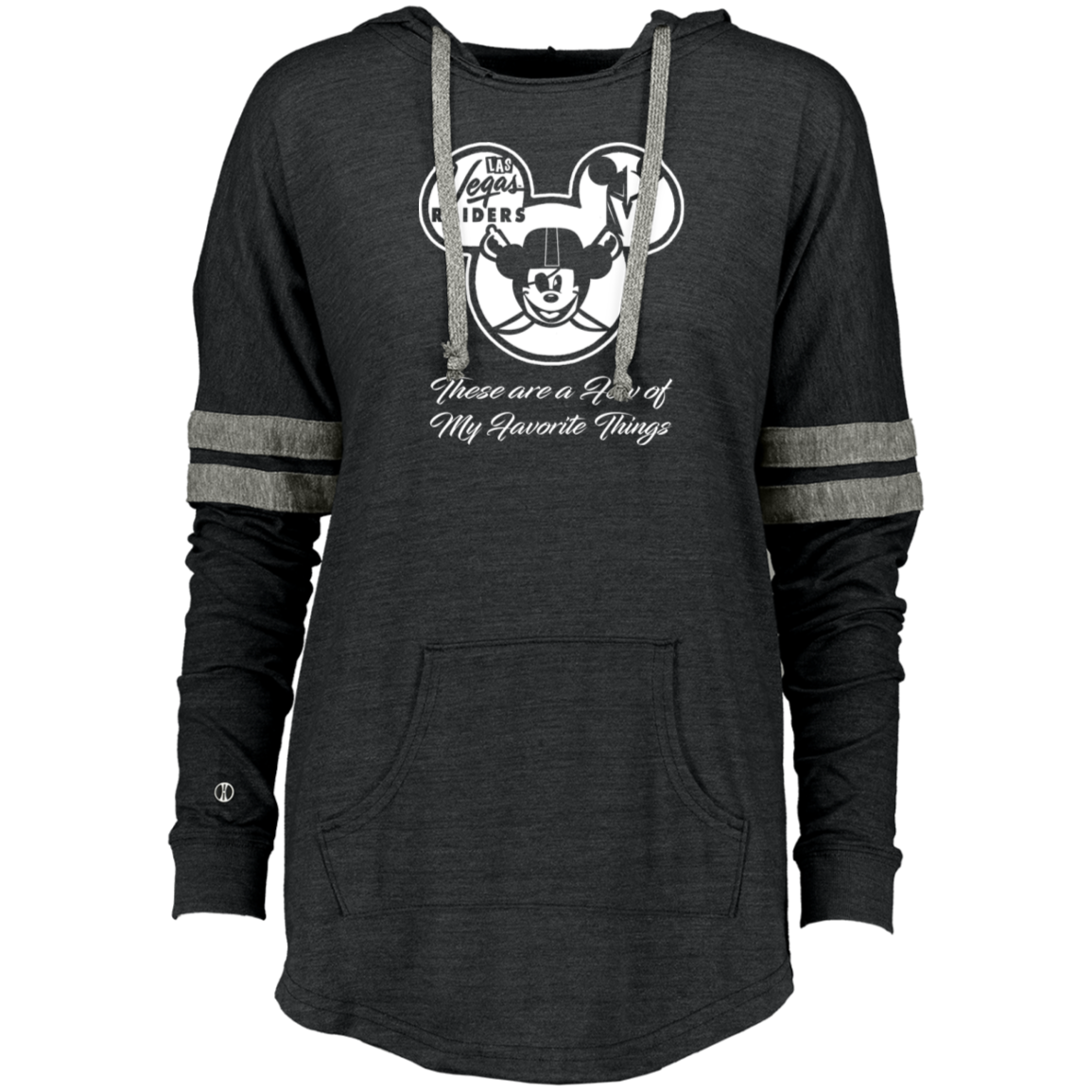 ArtichokeUSA Custom Design. Las Vegas Raiders & Mickey Mouse Mash Up. Fan Art. Parody. Ladies Hooded Low Key Pullover