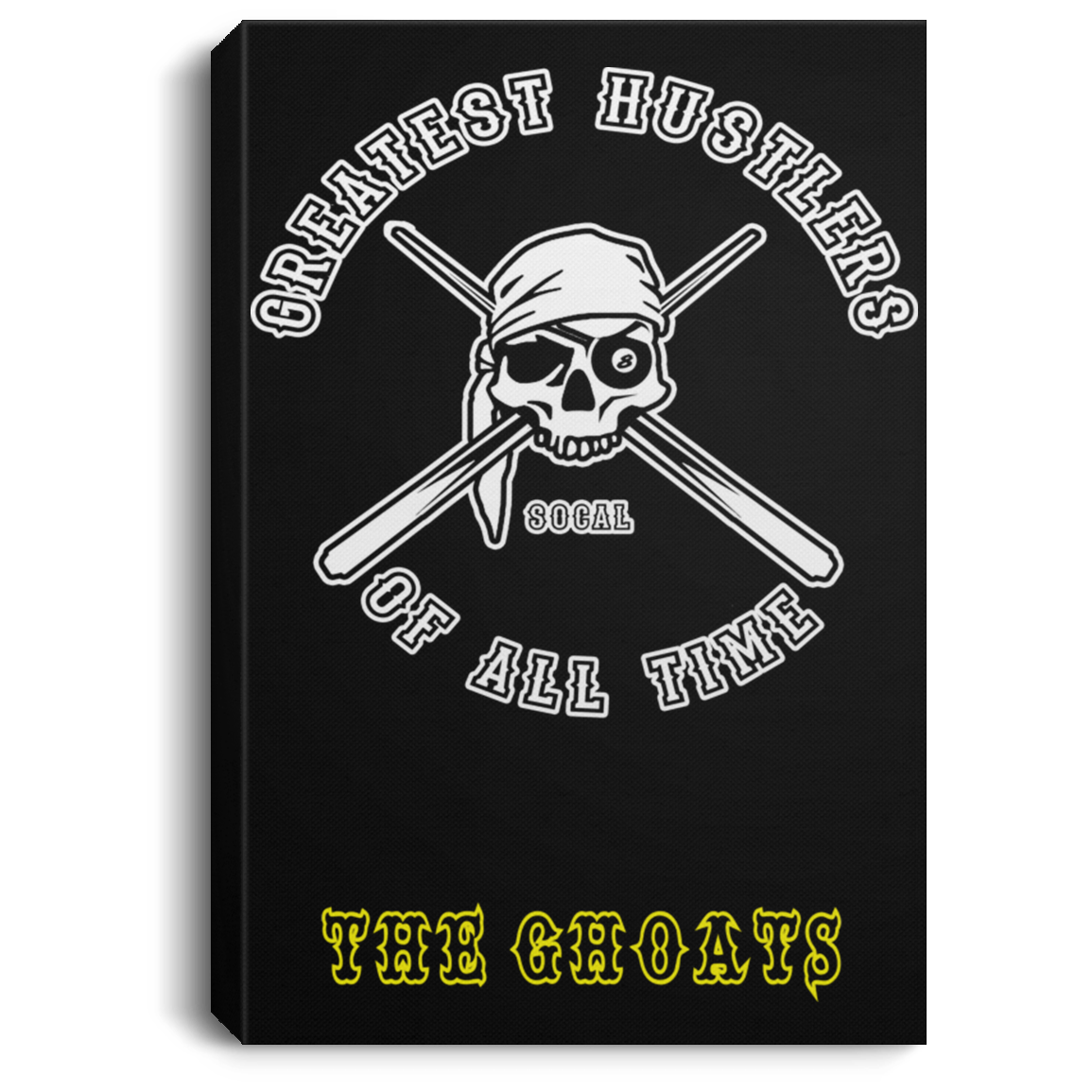 The GHOATS Custom Design. #4 Motorcycle Club Style. Ver 1/2. Portrait Canvas .75in Frame