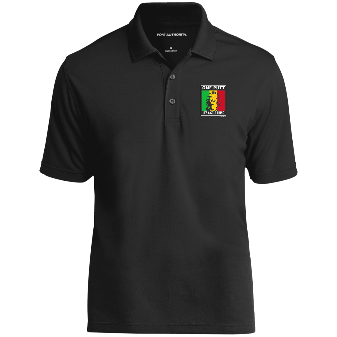 OPG Custom Design #22. One Putt / One Love Parody with Fan Art. Female Edition. Dry Zone UV Micro-Mesh Polo