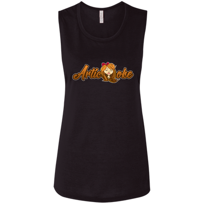 ZZ#21 Characters and Fonts. Aubrey. A show case of my characters and font styles. Ladies' Flowy Muscle Tank