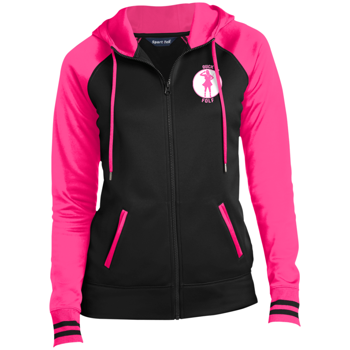 OPG Custom Design #19. GUCK FOLF. Female Edition. Ladies' Sport-Wick® Full-Zip Hooded Jacket