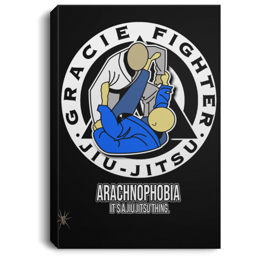 Artichoke Fight Gear Custom Design #1. Arachnophobia: Fear of Spiders. Spider Guard. It's a Jiu Jitsu Thing. Portrait Canvas .75in Frame