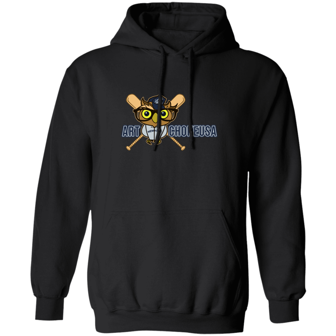 ArtichokeUSA Character and Font design. New York Owl. NY Yankees Fan Art. Let's Create Your Own Team Design Today. Basic Pullover Hoodie
