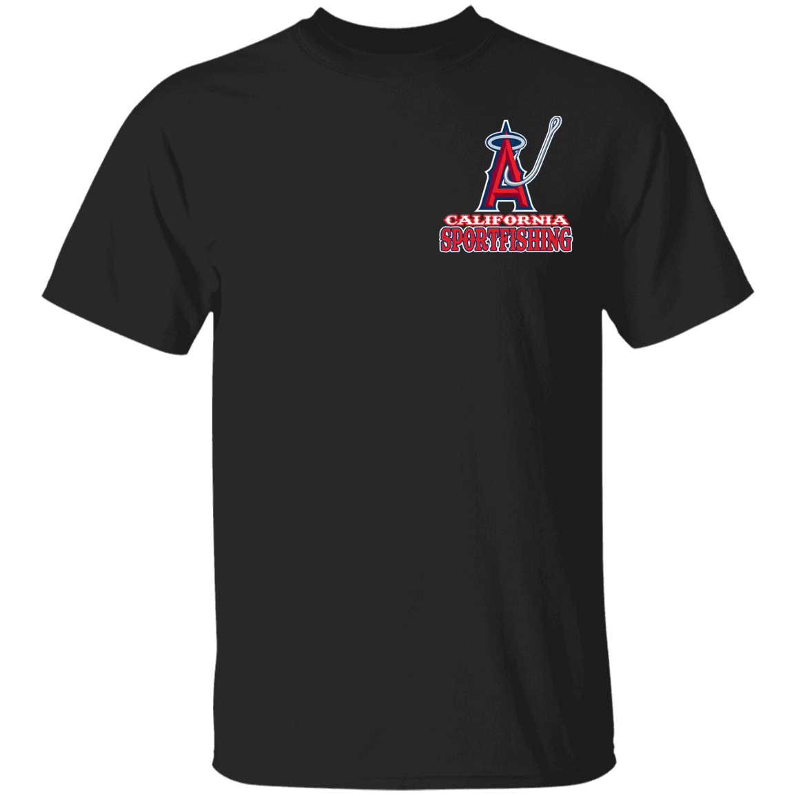 ArtichokeUSA Custom Design. Anglers. Southern California Sports Fishing. Los Angeles Angels Parody. Youth 5.3 oz 100% Cotton T-Shirt