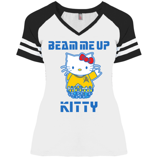 ArtichokeUSA Custom Design. Beam Me Up Kitty. Fan Art / Parody. Ladies' Game V-Neck T-Shirt