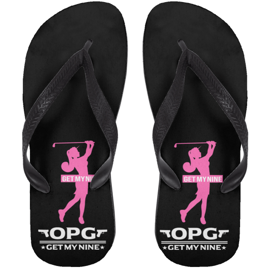 OPG Custom Design #16. Get My Nine. Female Version. Adult Flip Flops