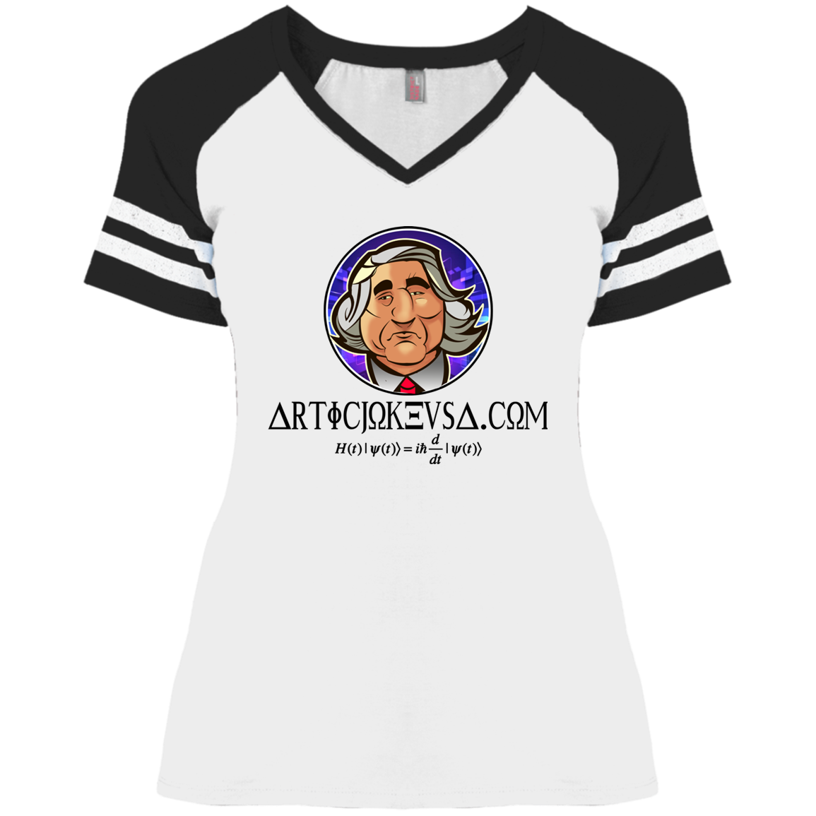 ArtichokeUSA Custom Design. Michio Kaku Fan Art. Ladies' Game V-Neck T-Shirt