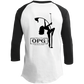 OPG Custom Design #10. Flag Pole. 3/4 Raglan Sleeve Shirt 100% Ringspun Combed Cotton