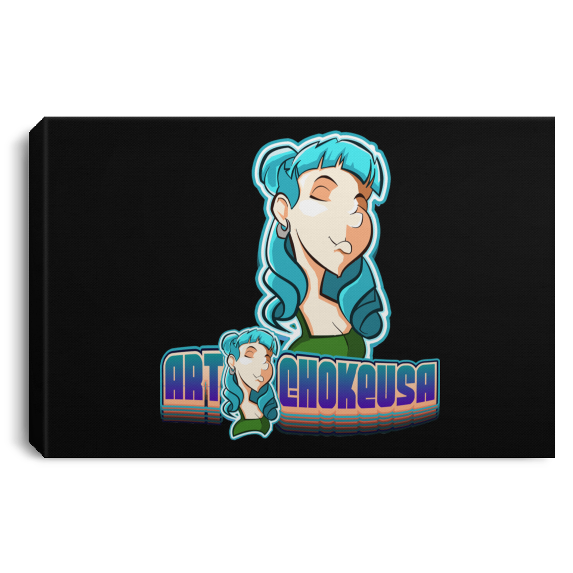 ArtichokeUSA Characters and Fonts. "Shelly" Let’s Create Your Own Design Today. Landscape Canvas .75in Frame