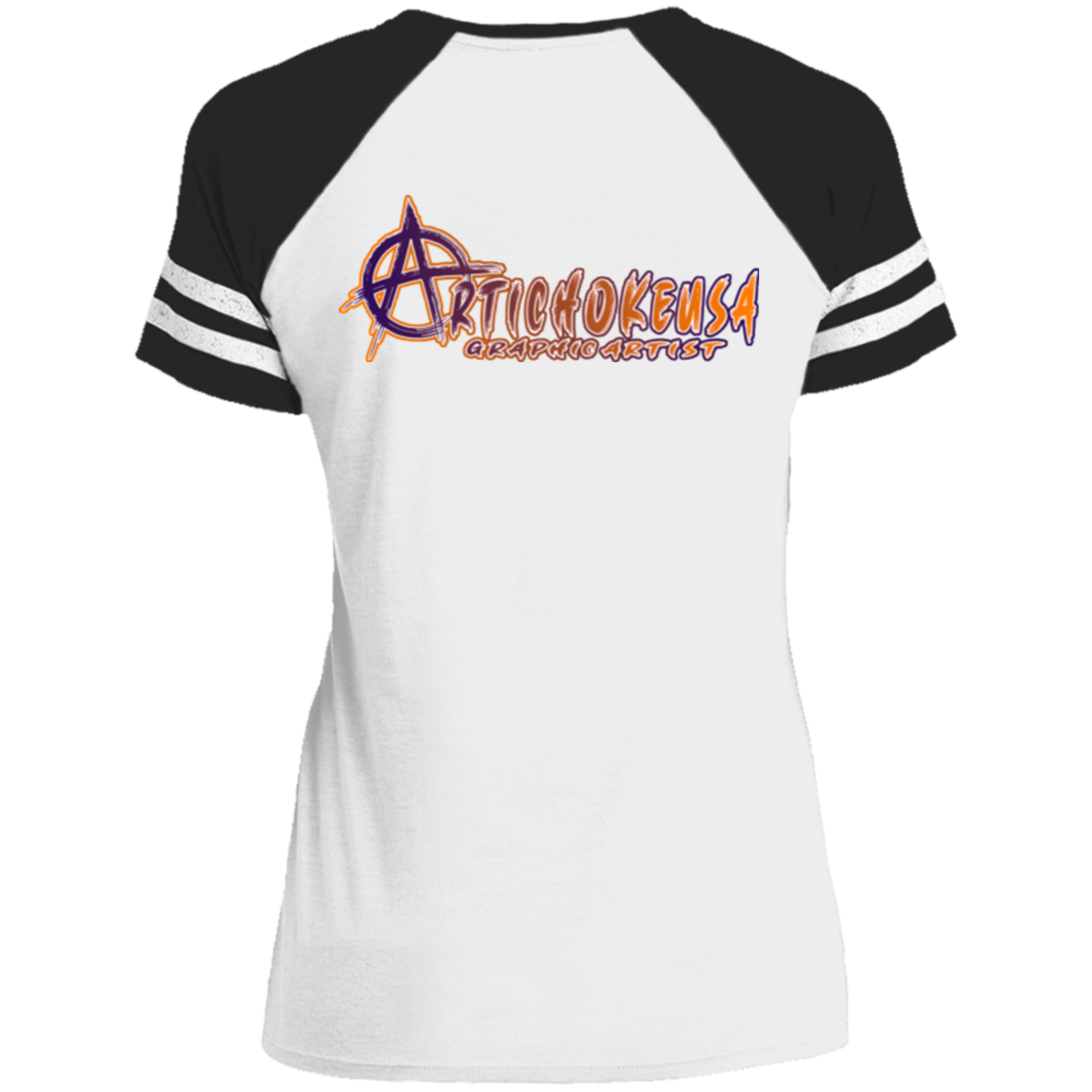 ArtichokeUSA Character and Font design. Let's Create Your Own Team Design Today. Arthur. Ladies' Game V-Neck T-Shirt