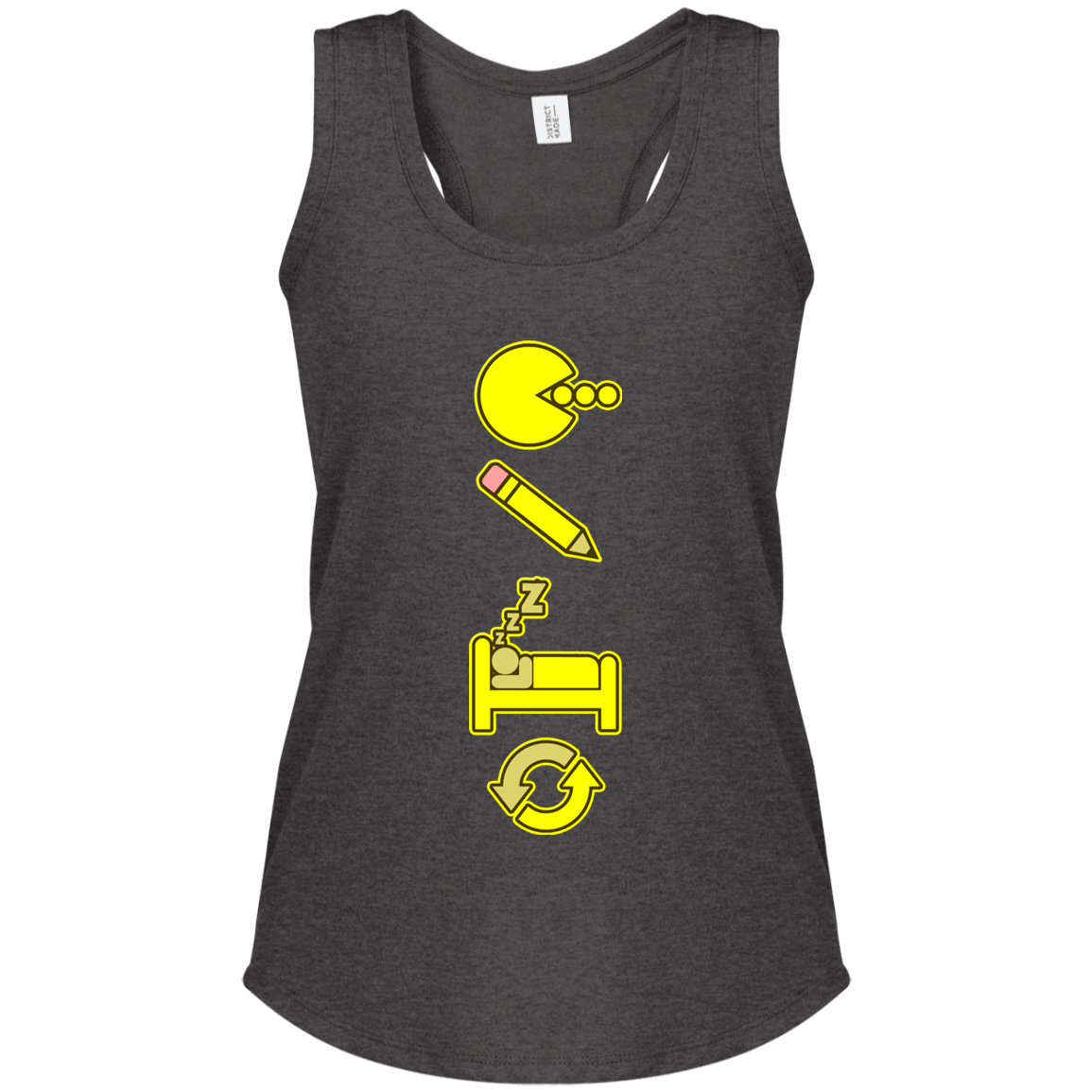 Artichoke Custom Design. Eat. Draw. Sleep. Repeat. Ladies' Perfect Tri Racerback Tank