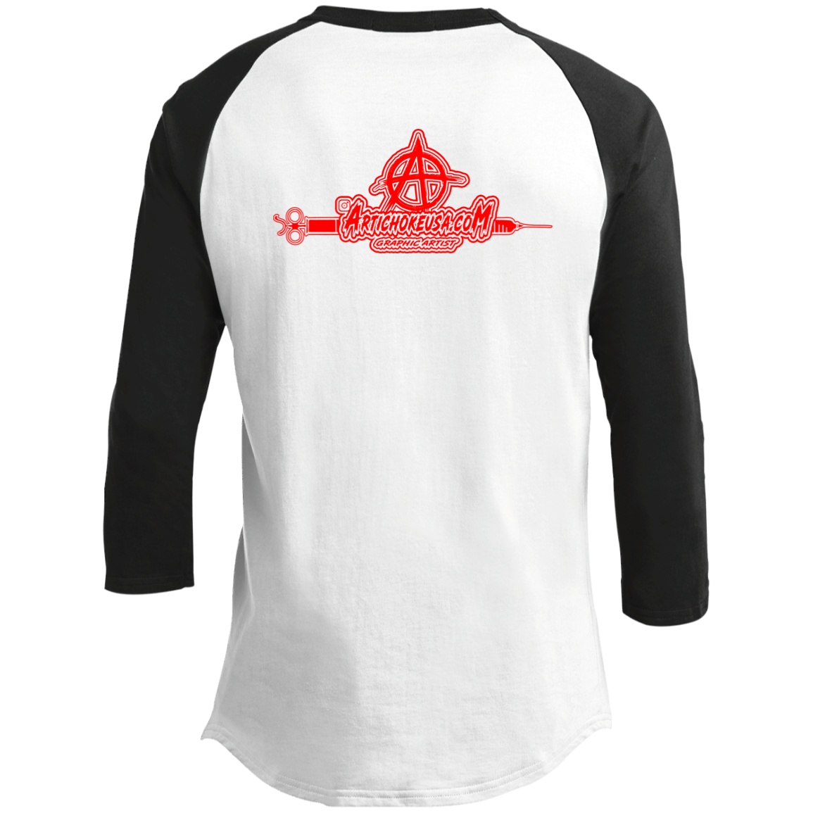 ArtichokeUSA Custom Design. Vaccinated AF (and fine). Men's 3/4 Raglan Sleeve Shirt