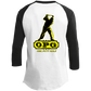 OPG Custom Design #19. GUCK FOLF. Men's Edition. 3/4 Raglan Sleeve Shirt 100% Ringspun Combed Cotton