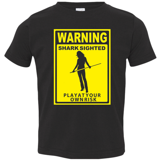 The GHOATS Custom Design. #34 Beware of Sharks. Play at Your Own Risk. (Ladies only version). Toddler Jersey T-Shirt