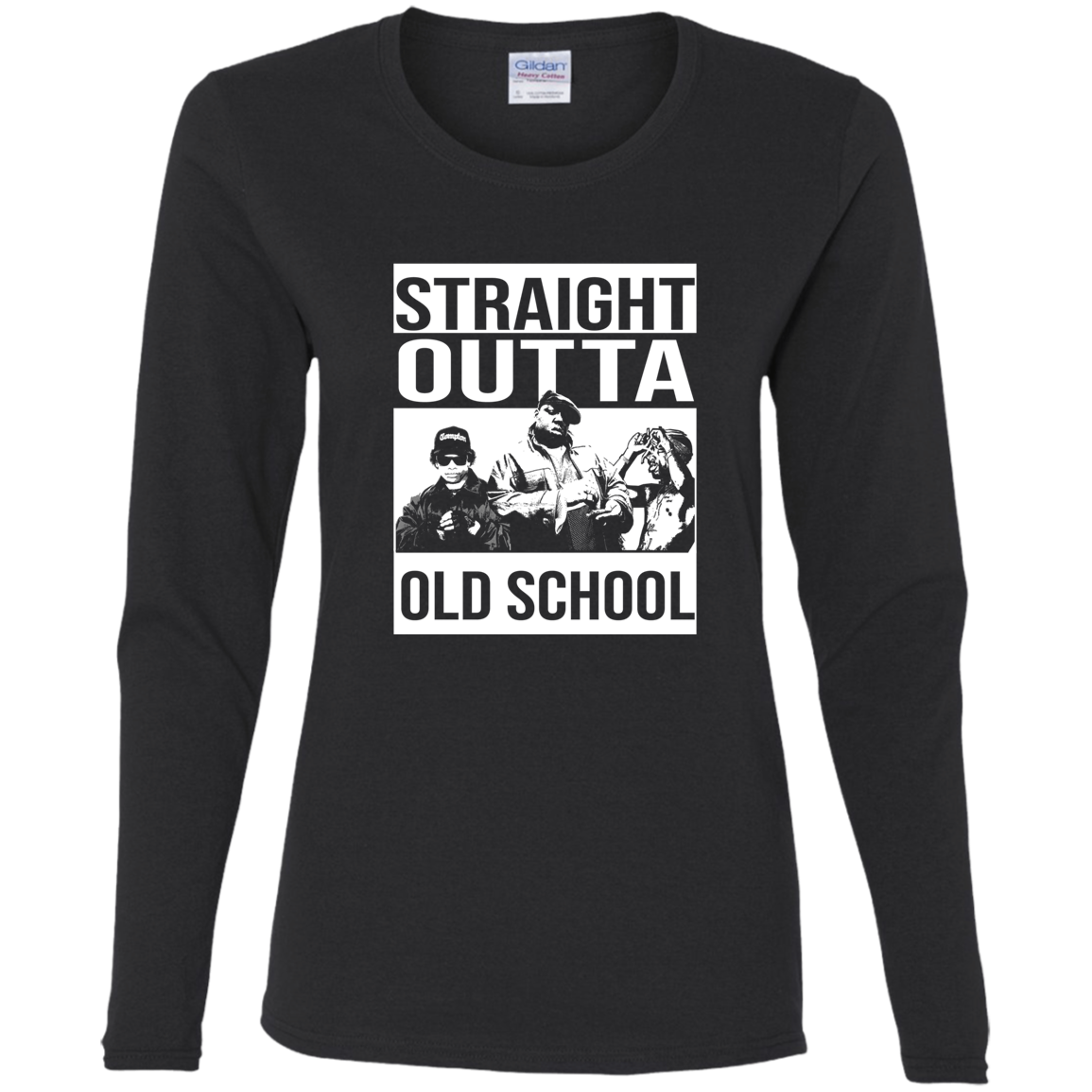 ArtichokeUSA Custom Design. Straight Outta Old School. The GOATs of Rap. Ladies' Cotton LS T-Shirt