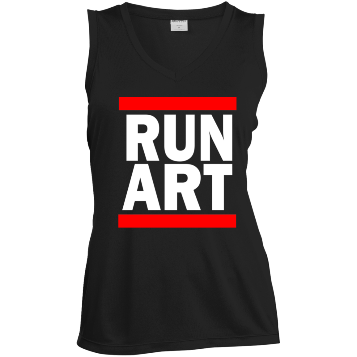 ArtichokeUSA Custom Design. RUN ART. RUN DMC Parody. Ladies' Sleeveless V-Neck