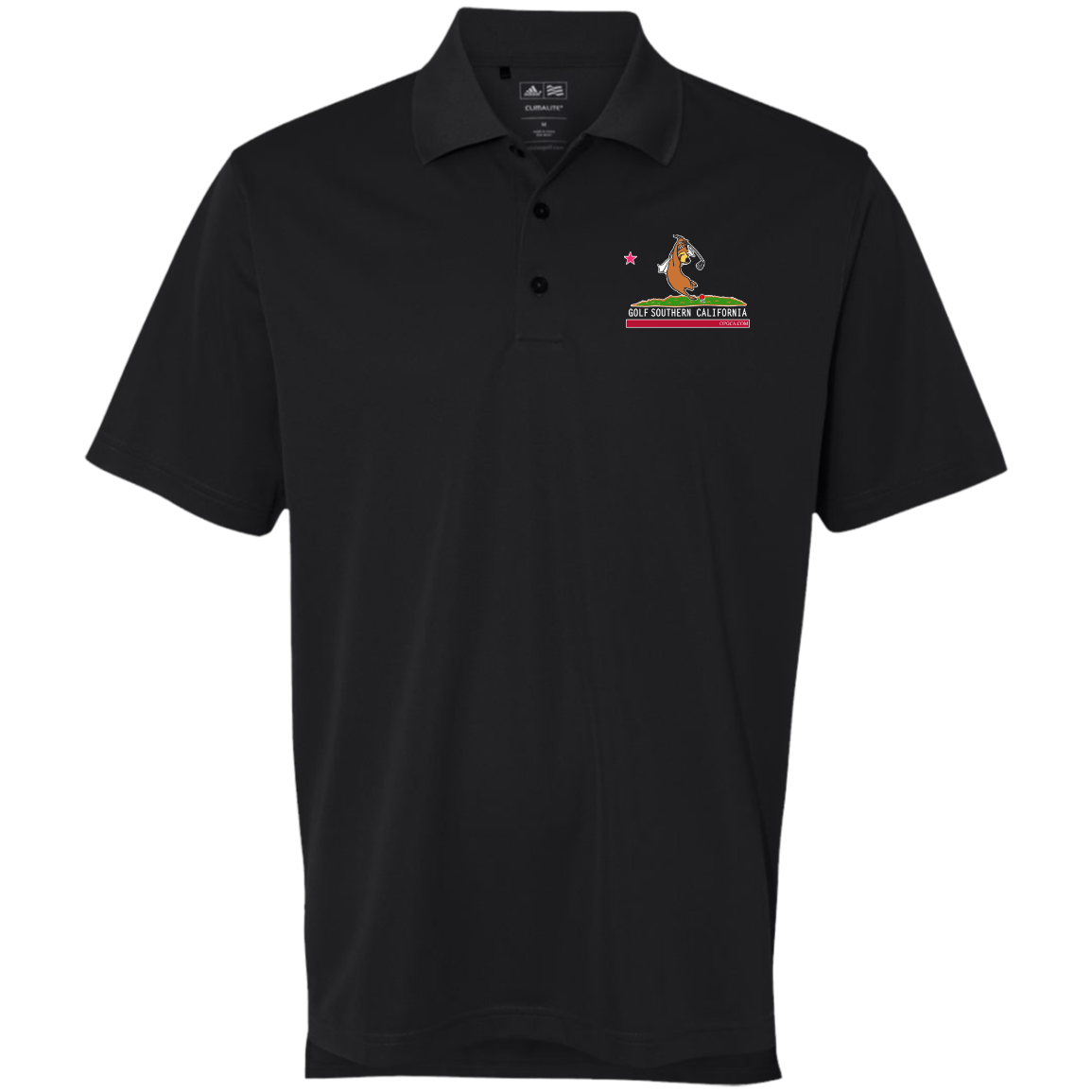 Custom Design #15. Golf Southern California with Yogi Fan Art. Adidas Golf ClimaLite® Polo