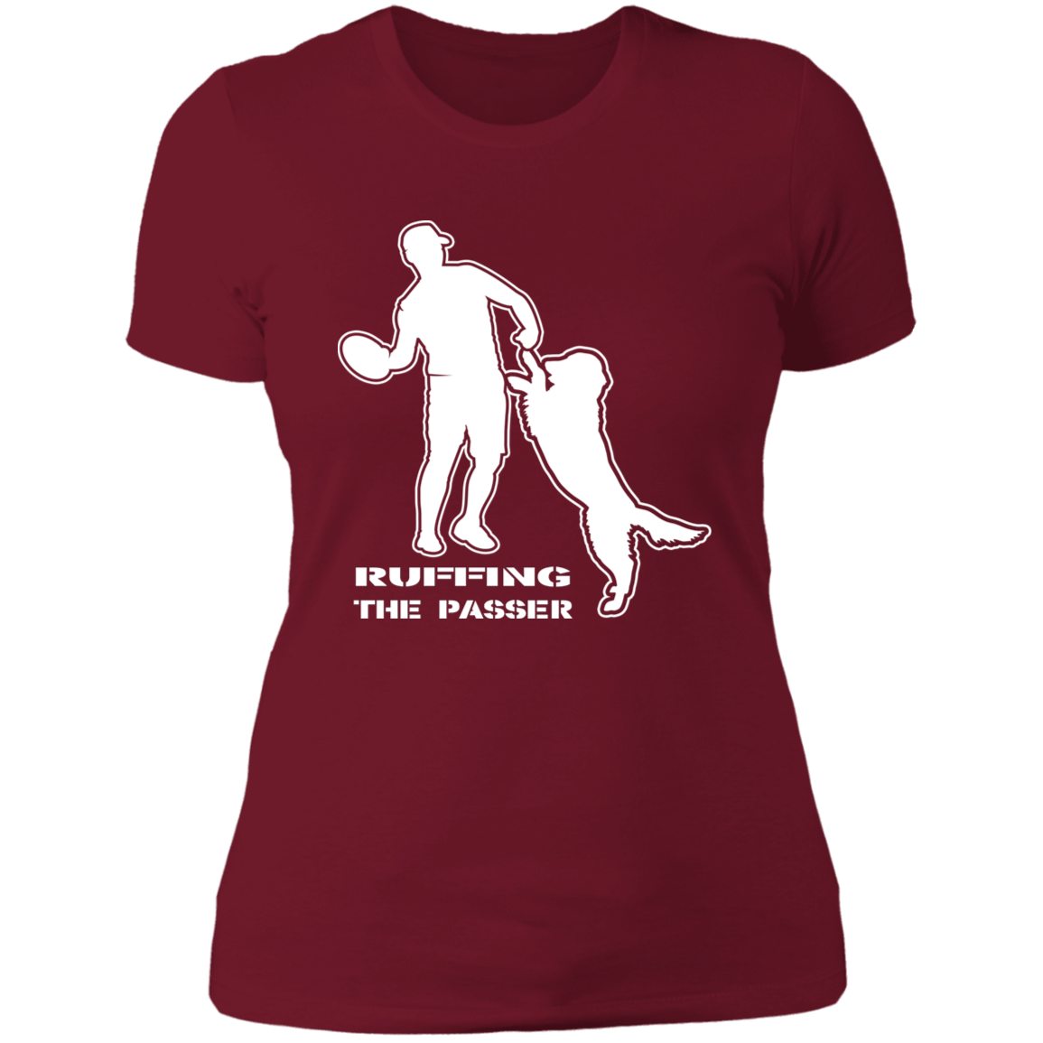 ArtichokeUSA Custom Design. Ruffing the Passer. Golden Lab Edition. Ladies' Boyfriend T-Shirt