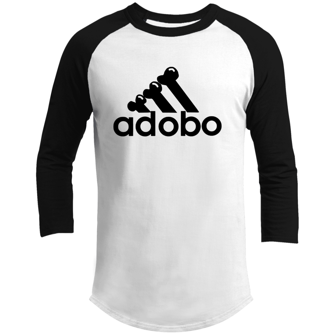 ArtichokeUSA Custom Design. Adobo. Adidas Parody. 3/4 Raglan Sleeve Shirt