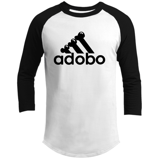 ArtichokeUSA Custom Design. Adobo. Adidas Parody. 3/4 Raglan Sleeve Shirt