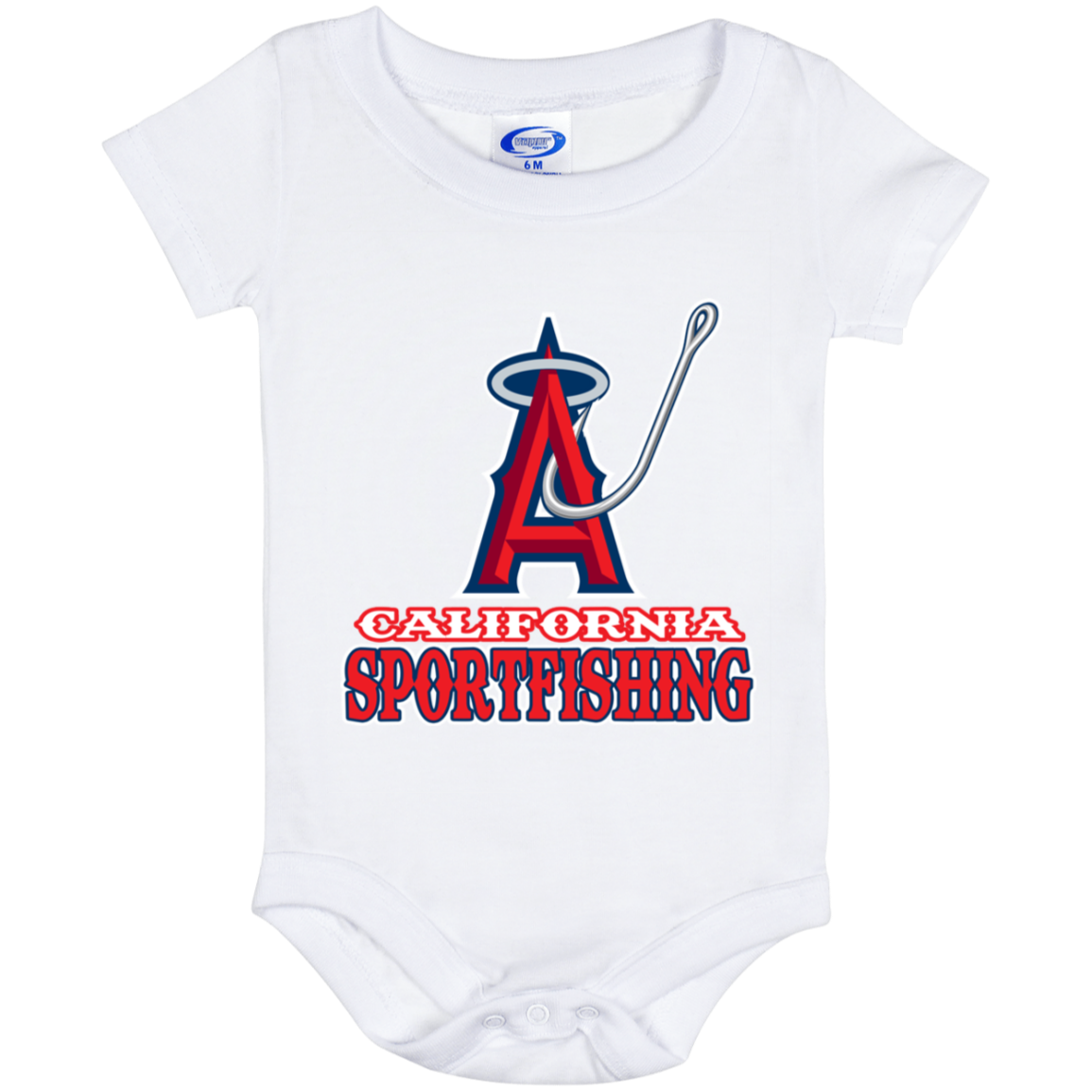 ArtichokeUSA Custom Design. Anglers. Southern California Sports Fishing. Los Angeles Angels Parody. Baby Onesie 6 Month