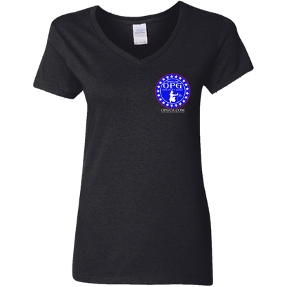 OPG Custom Design #18. Weapons of Grass Destruction. Ladies' 5.3 oz. V-Neck T-Shirt