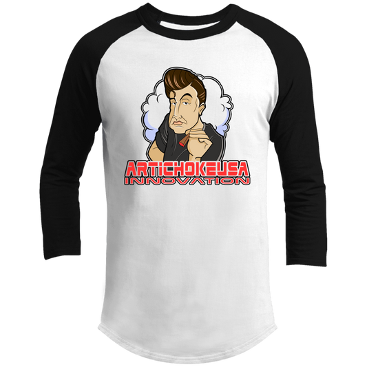ArtichokeUSA Custom Design. Innovation. Elon Musk Parody Fan Art. Men's 3/4 Raglan Sleeve Shirt