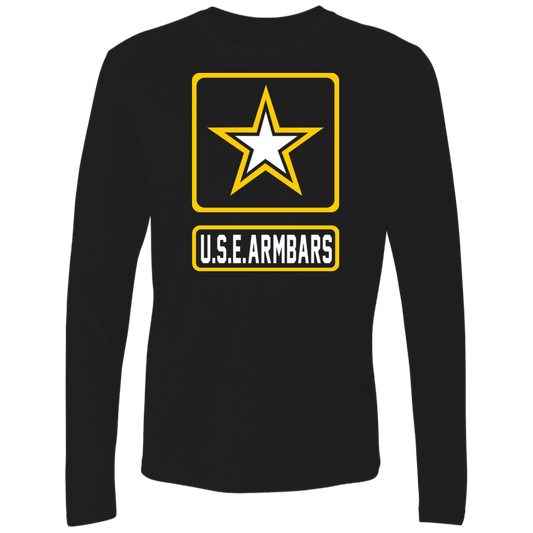 Artichoke Fight Gear Custom Design #8. USE ARMBARS. US Army Parody. Men's 100% combed ring-spun cotton long sleeve