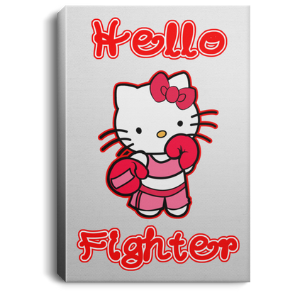 Artichoke Fight Gear Custom Design #13. Hello Fightter. Hello Kitty Parody. MMA.  Portrait Canvas .75in Frame