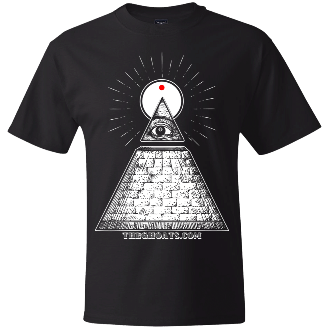 The GHOATS custom design #10. All Seeing Eye. Heavy Cotton T-Shirt