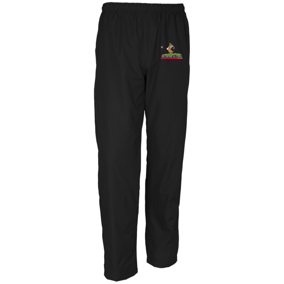 Custom Design #15. Golf Southern California with Yogi Fan Art. Men's 100% Polyester Wind Pants