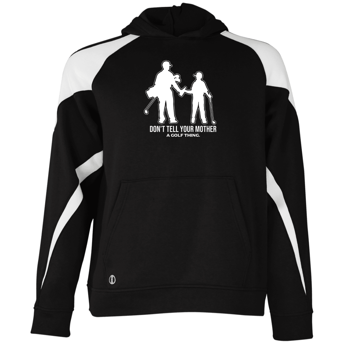 OPG Custom Design #7. Father and Son's First Beer. Don't Tell Your Mother. Youth Athletic Colorblock Fleece Hoodie