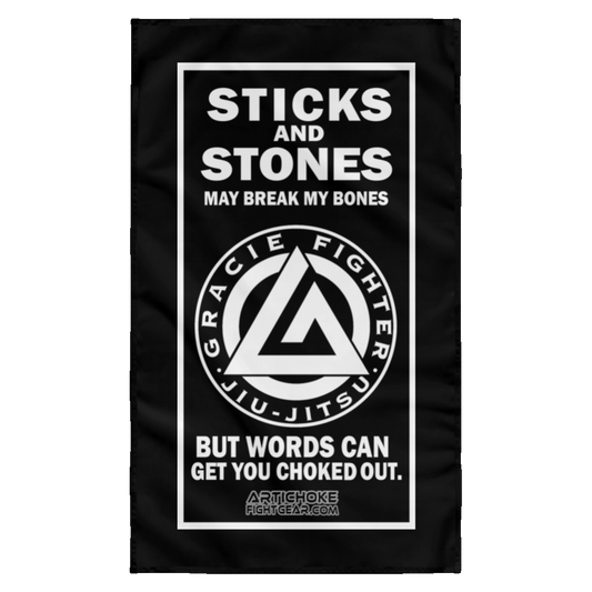 Artichoke Fight Gear Custom Design #19. Sticks and Stones. Wall Flag