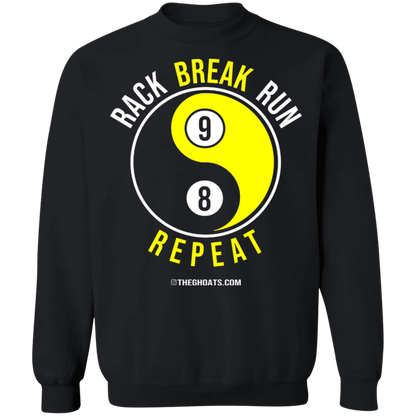 The GHOATS Custom Design #7. Rack Break Run Repeat. Ying Yang. Crewneck Pullover Sweatshirt