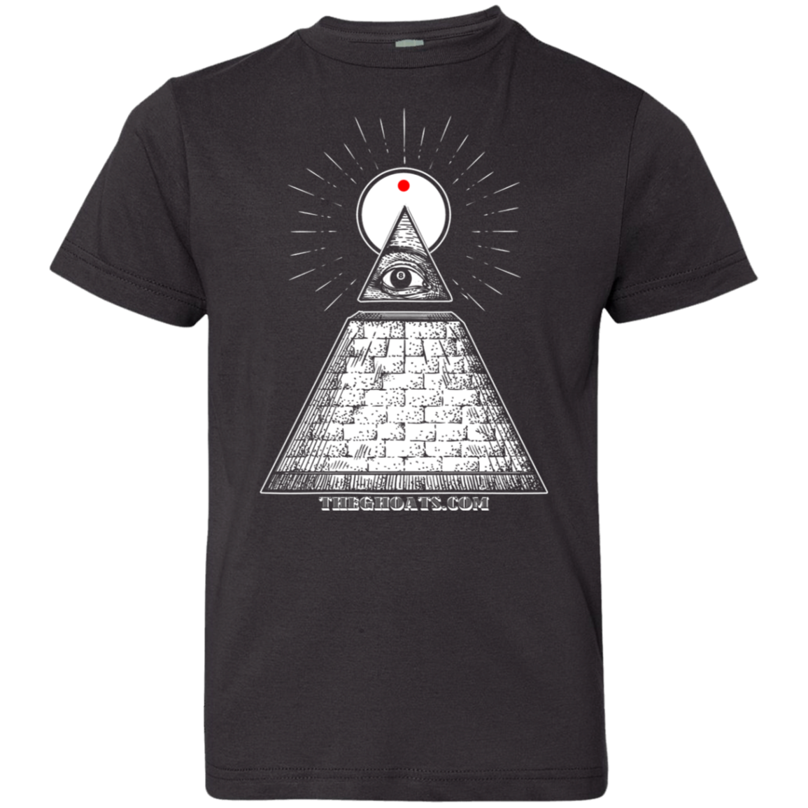 The GHOATS custom design #10. All Seeing Eye. Youth Jersey T-Shirt