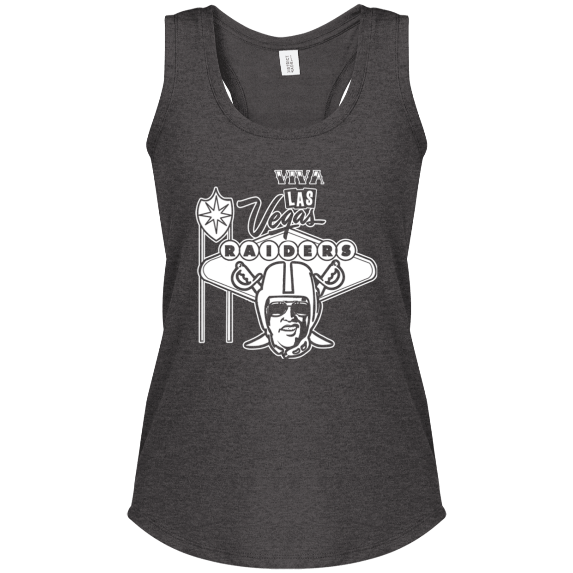 ArtichokeUSA Custom Design. Las Vegas Raiders. Las Vegas / Elvis Presley Parody Fan Art. Let's Create Your Own Team Design Today. Ladies' Tri Racerback Tank