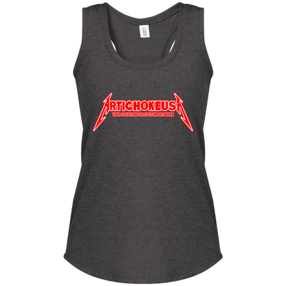 ArtichokeUSA Custom Design. Metallica Style Logo. Let's Make One For Your Project. Ladies' Tri Racerback Tank