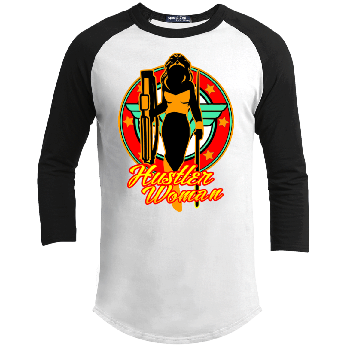 The GHOATS Custom Design #15. Hustler Woman. Youth 3/4 Raglan Sleeve Shirt