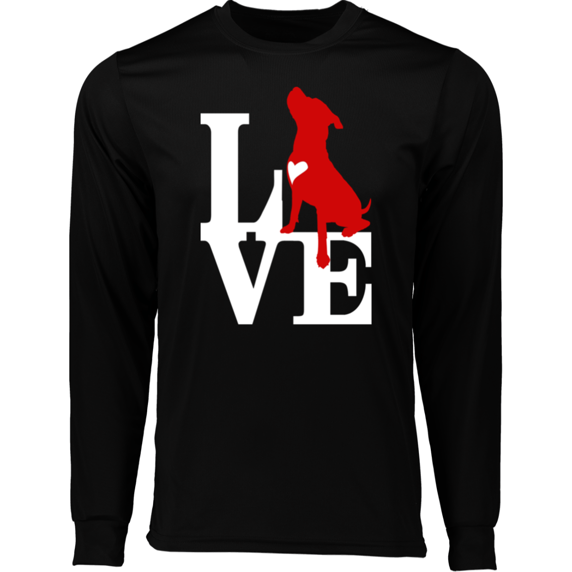 ArtichokeUSA Custom Design. Pitbull Love. Long Sleeve Moisture-Wicking Tee