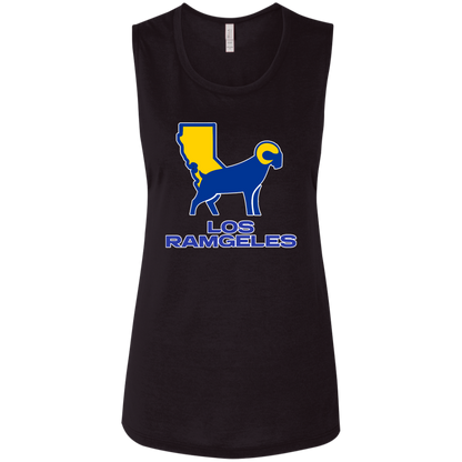 ArtichokeUSA Custom Design. Los Ramgeles. Fan Art. Ladies' Flowy Muscle Tank