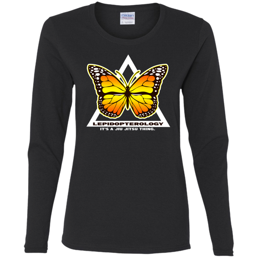 Artichoke Fight Gear Custom Design #6. Lepidopterology (Study of butterflies). Butterfly Guard. Ladies' 100% Pre-Shrunk Cotton Long Sleeve